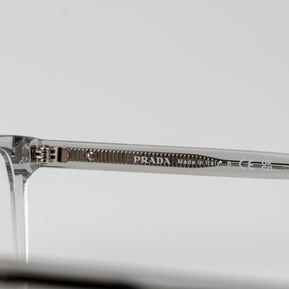 Prada Women Eyeglasses Crystal Grey Square Unisex PR14WV U431O1 BRAND NEW - Picture 7 of 10